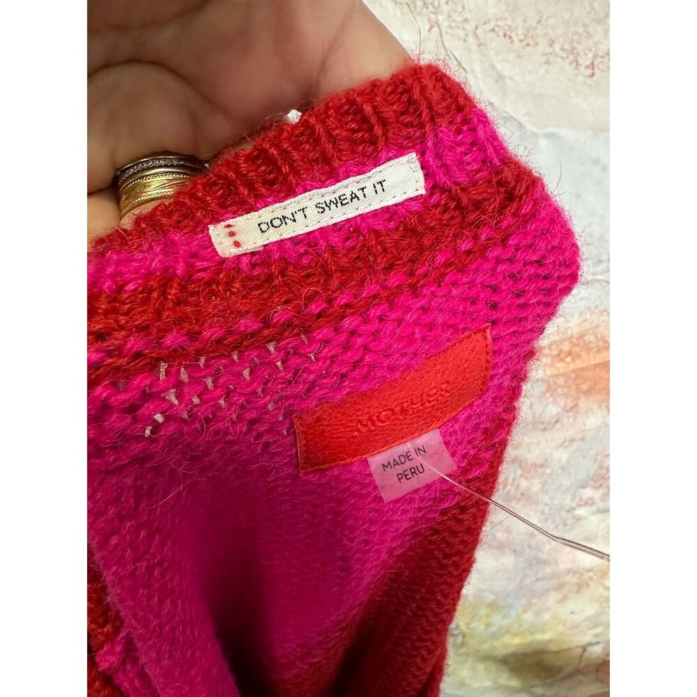 MOTHER Vibrant Red and Pink Crew Neck Sweater - Picture 12 of 13